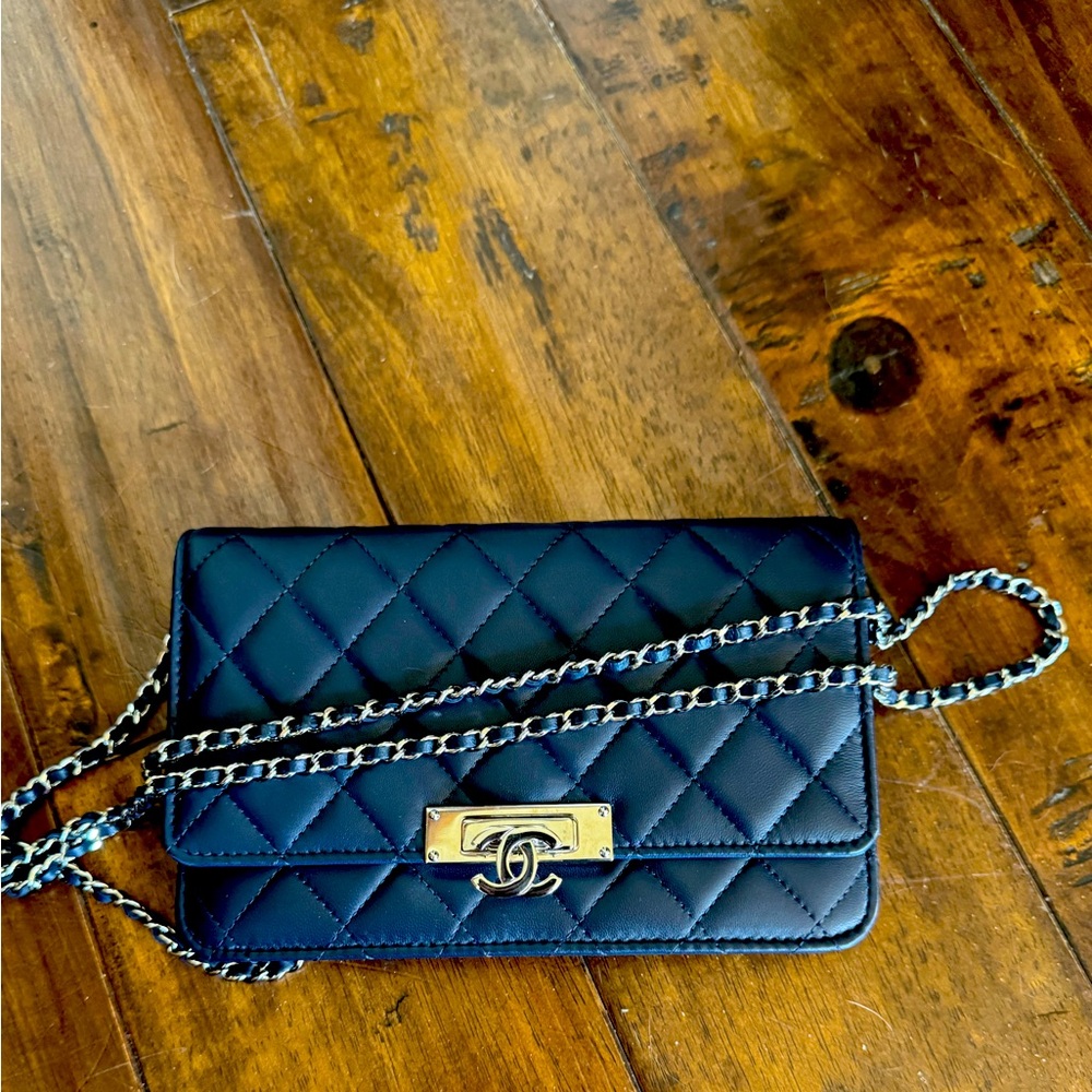 Chanel Black Quilted Leather Chain Bag